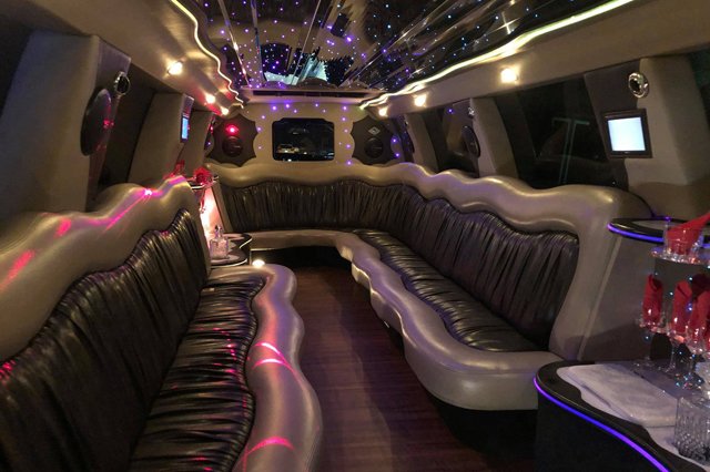 Interior of a limousine
